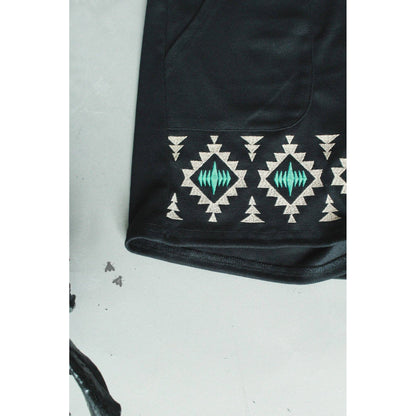 [Size M-3X] Tequila Shots Shorts in Midnight Black