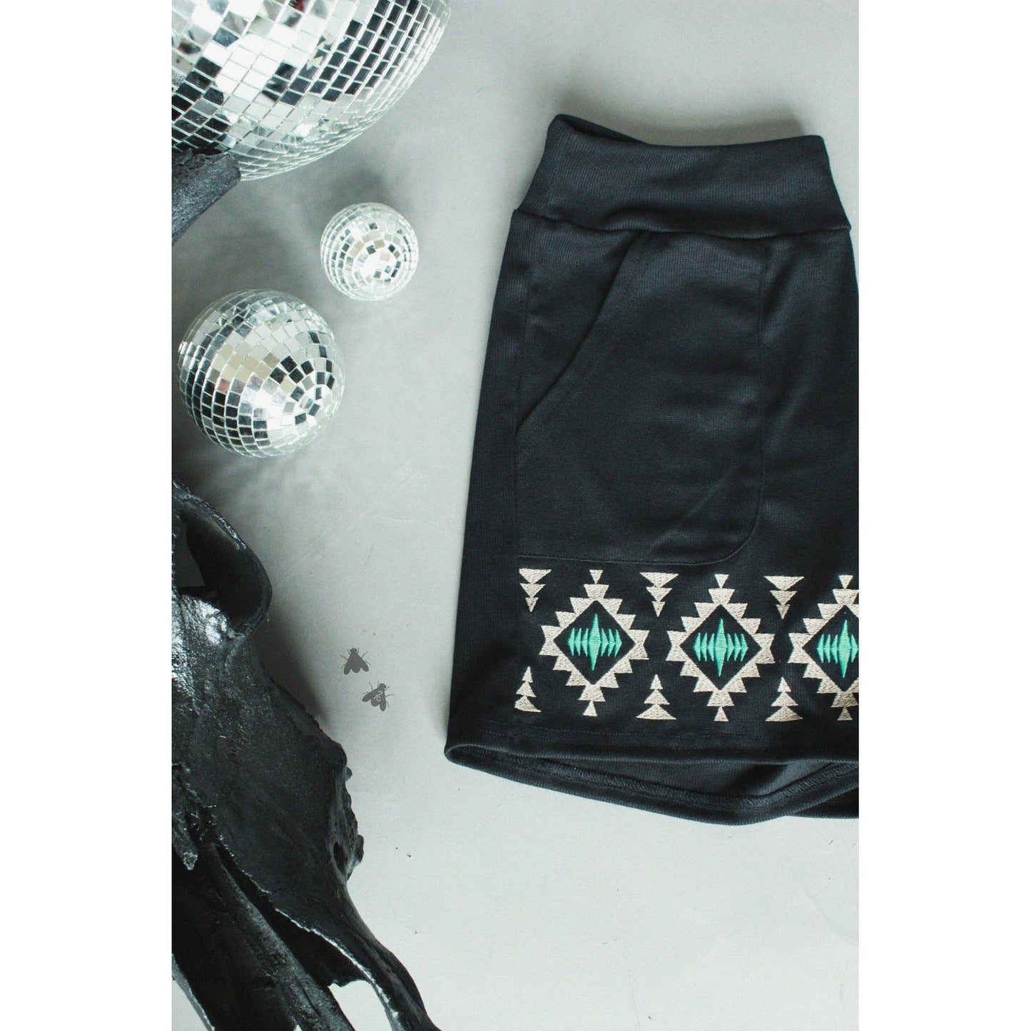 [Size M-3X] Tequila Shots Shorts in Midnight Black