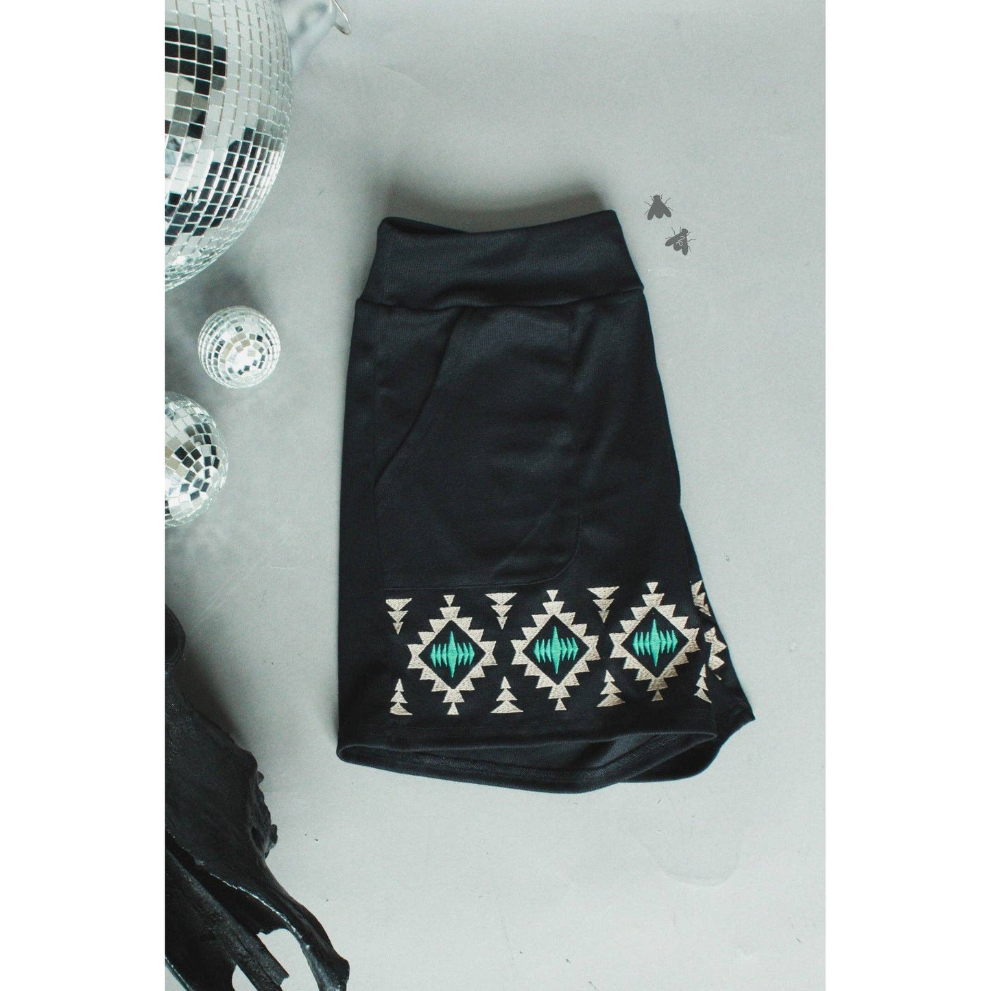 [Size M-3X] Tequila Shots Shorts in Midnight Black