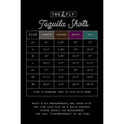 [Size M-3X] Tequila Shots Shorts in Midnight Black