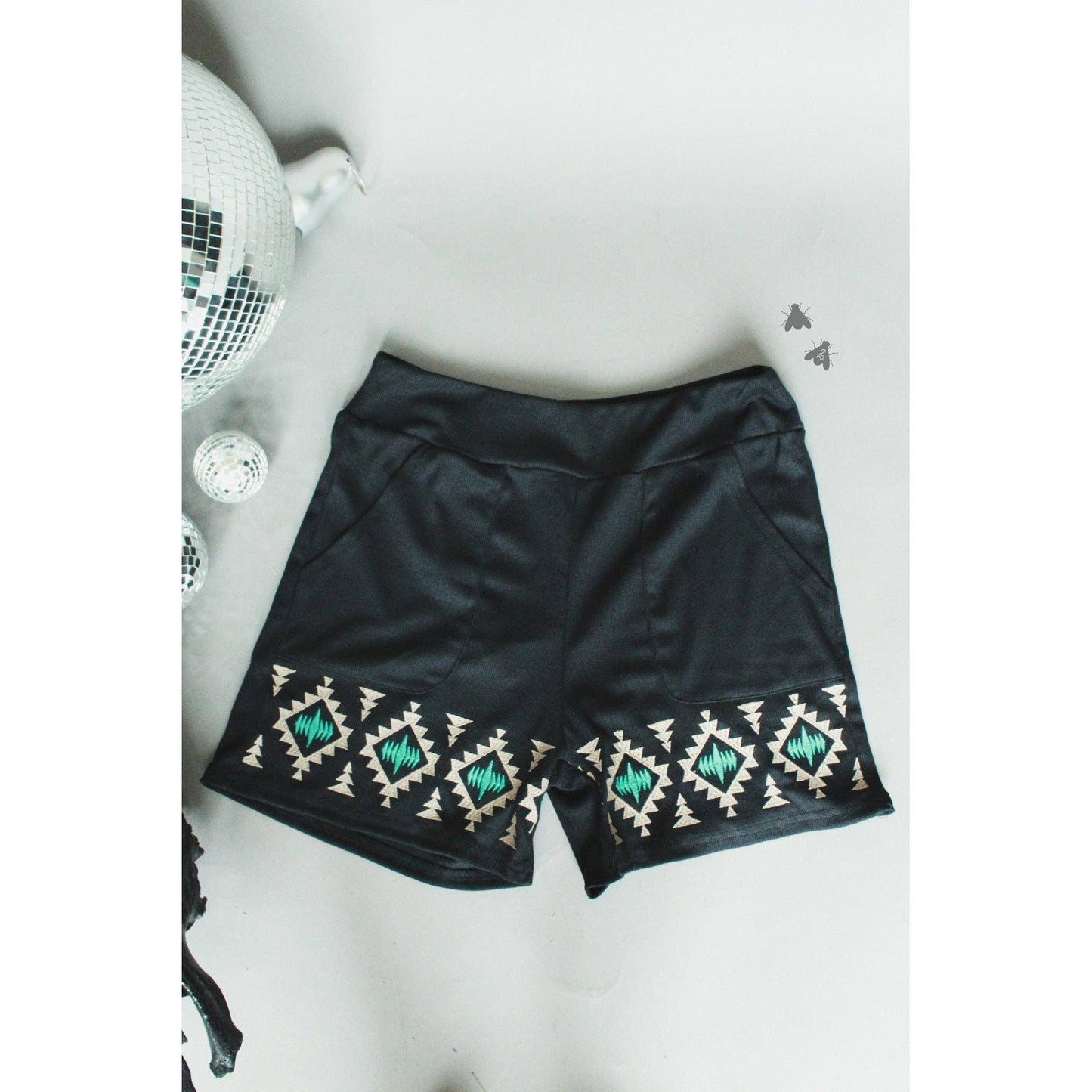 [Size M-3X] Tequila Shots Shorts in Midnight Black