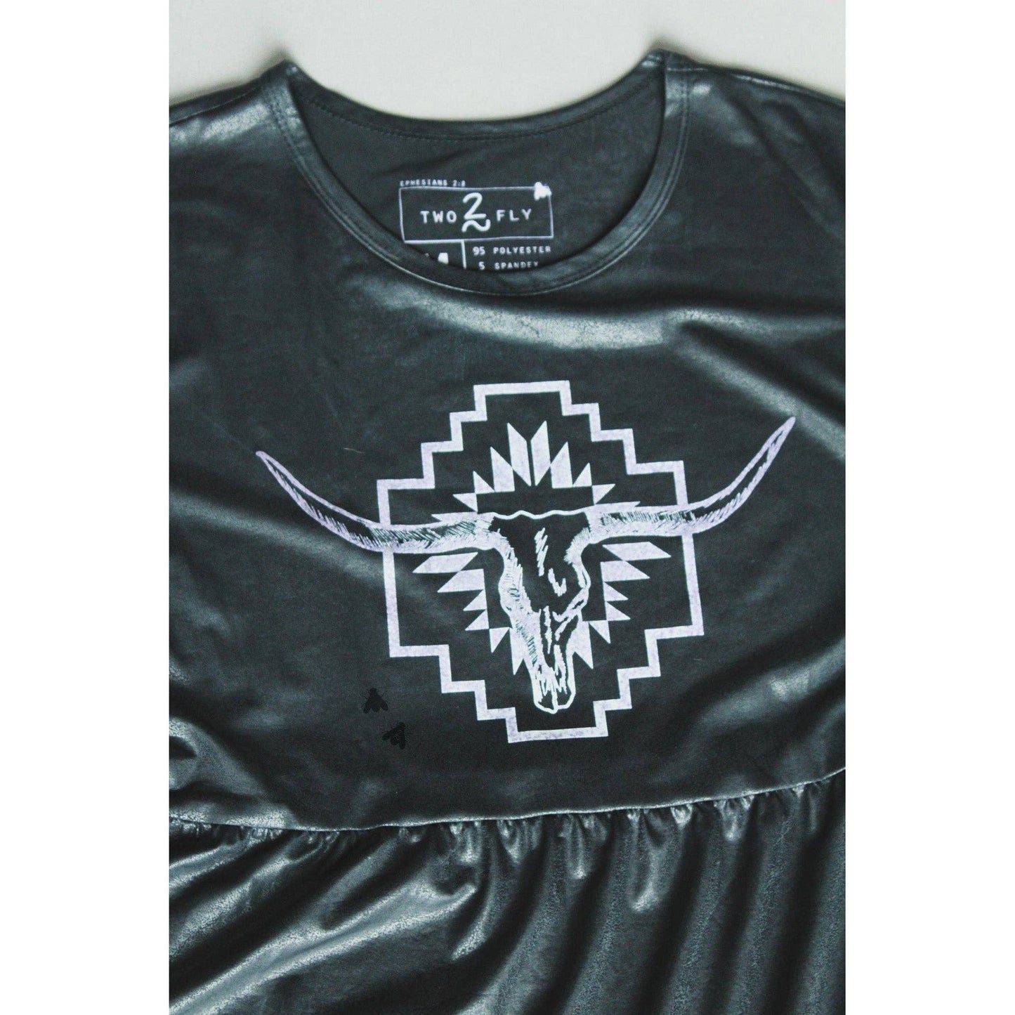 [Size M Remaining] Leather Look Western Style "Cisco" Dress