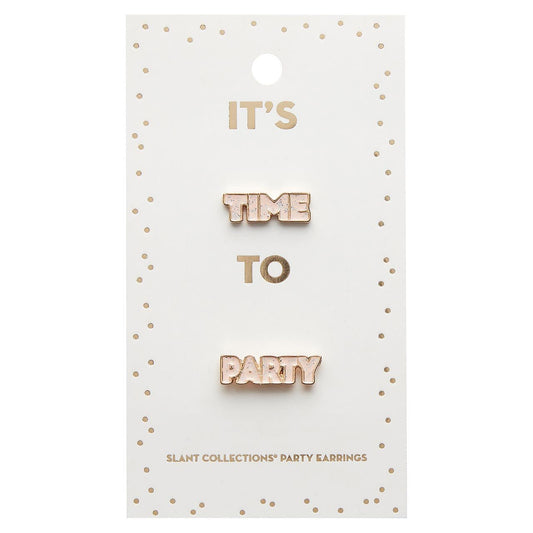 Time to Party Earrings | Light Pink and Gold with Glitter Finish