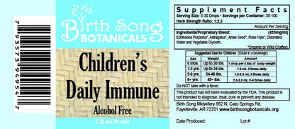 Children's Daily Immune* Herbal Tincture with Astragalus Root 1 oz.
