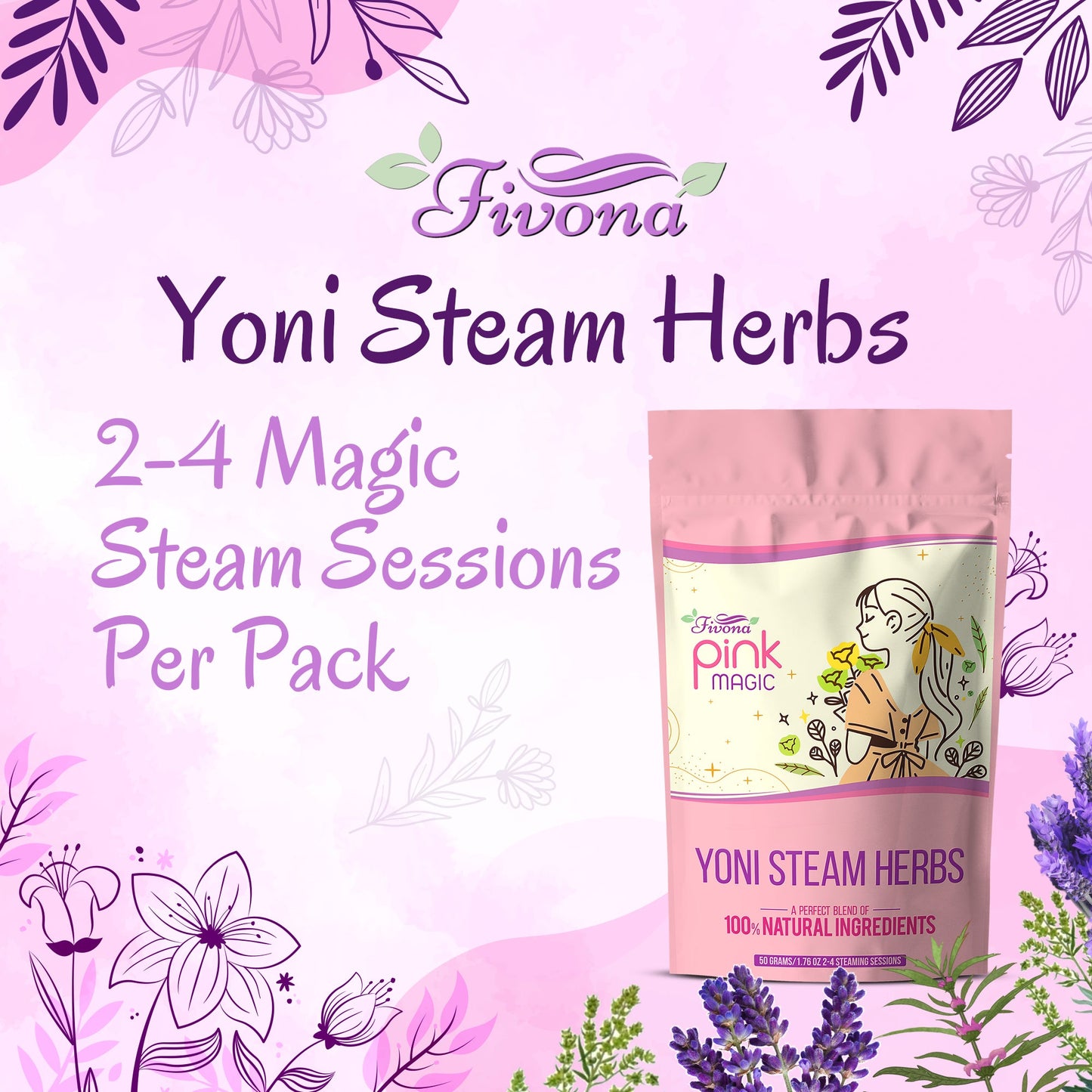 Yoni Steam Herbs | Pink Magic | 1.76oz