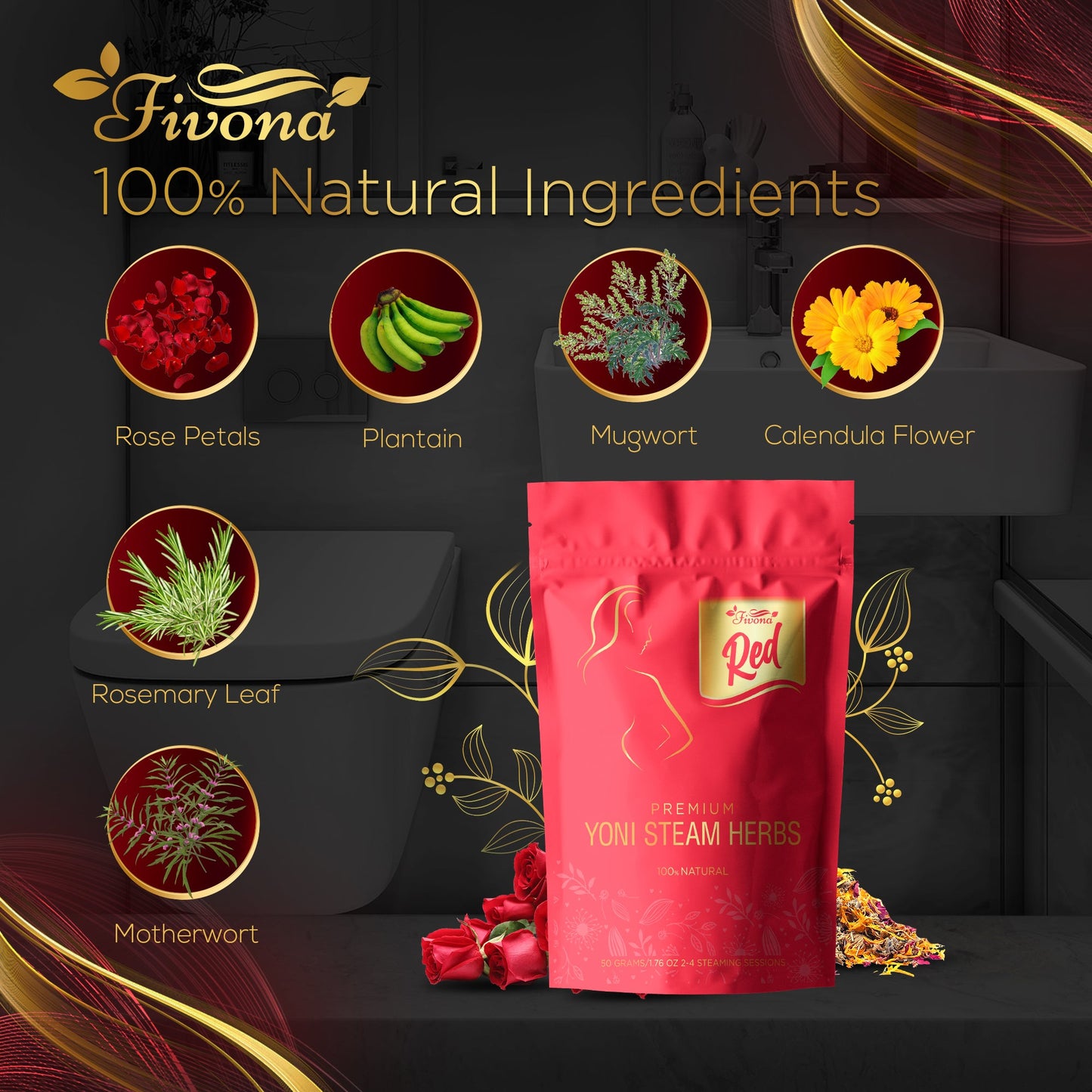 Yoni Steam Herbs | Premium Red | 1.76oz
