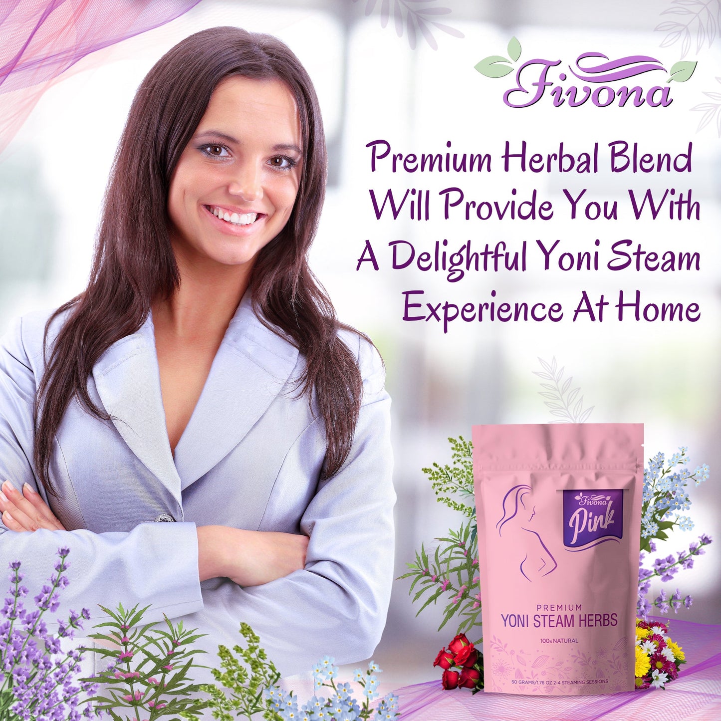 Yoni Steam Herbs | Premium Pink | 1.76oz