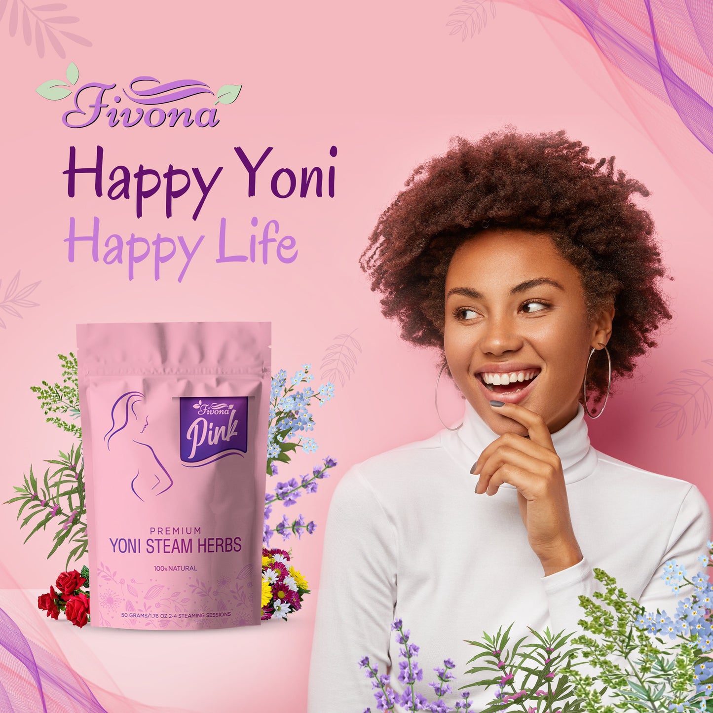 Yoni Steam Herbs | Premium Pink | 1.76oz