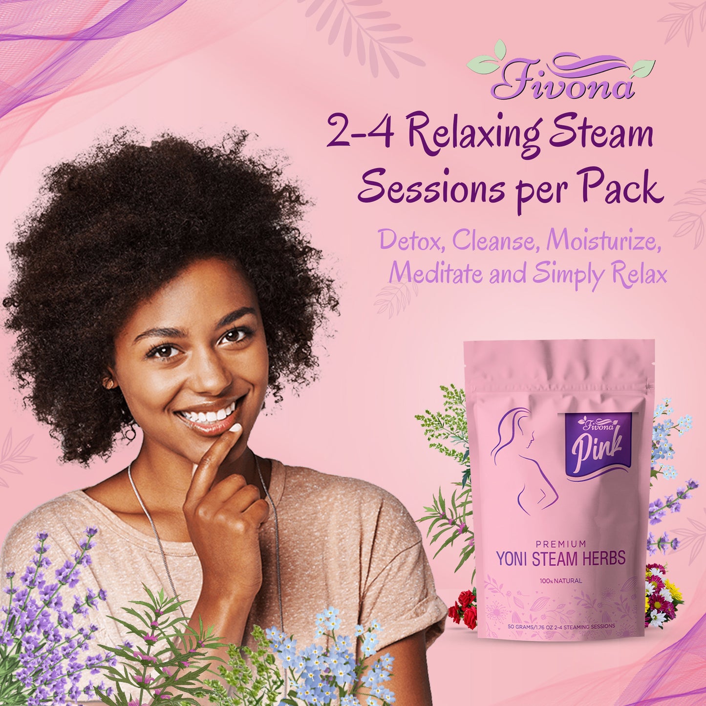 Yoni Steam Herbs | Premium Pink | 1.76oz