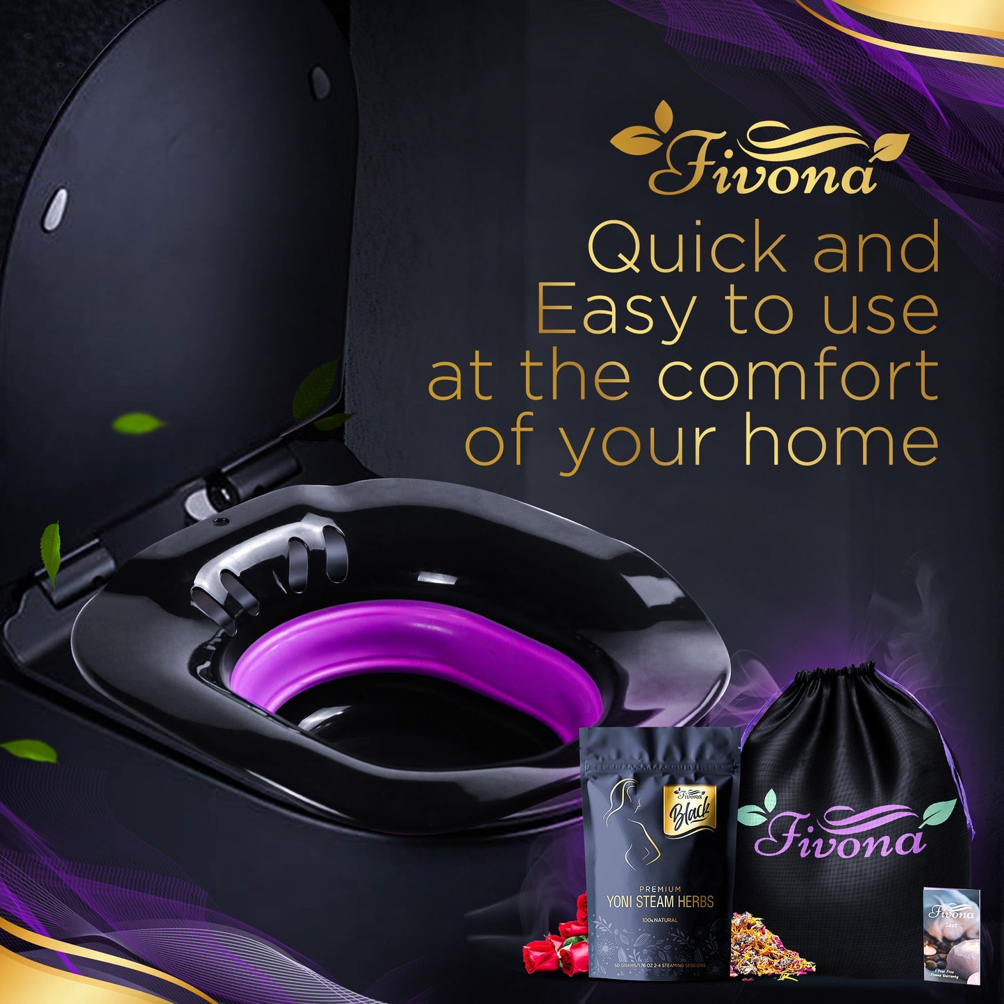 3 in 1 Yoni Steaming Kit | Premium Black Edition