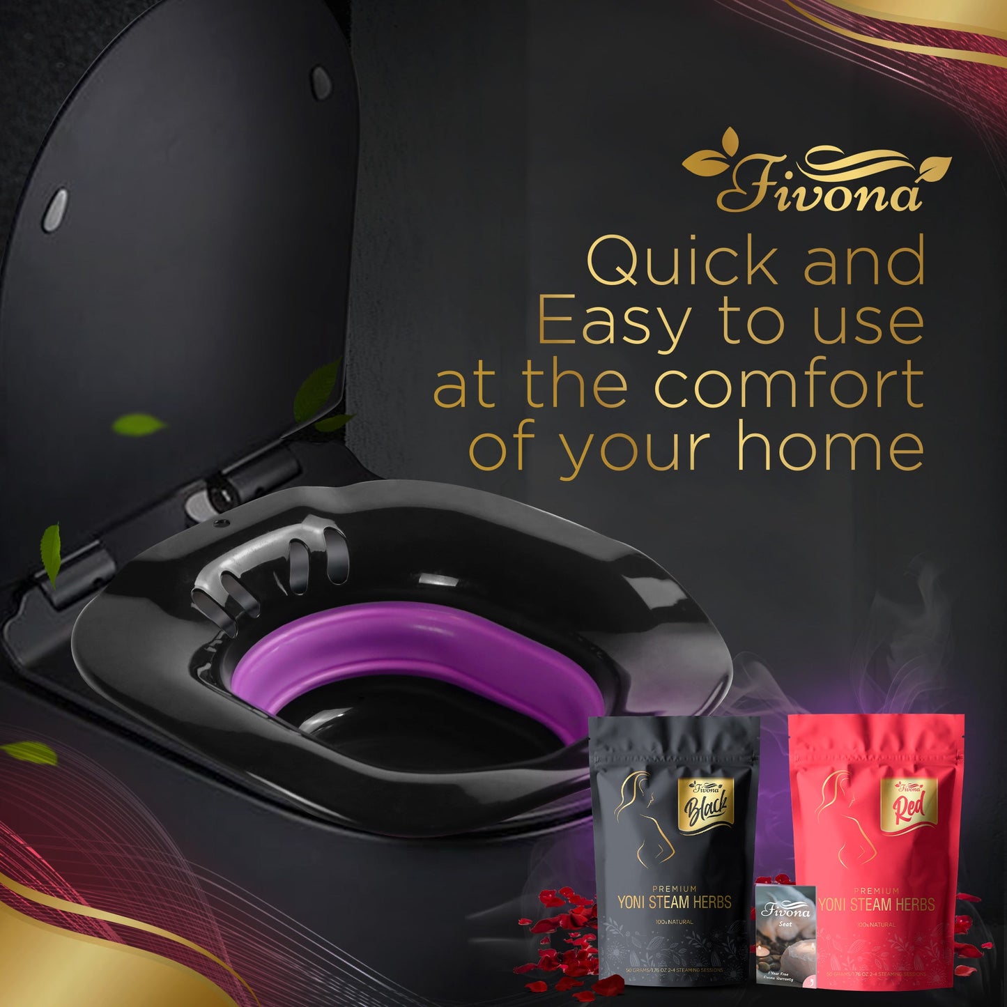 4 in 1 Yoni Steaming Kit | Premium Black & Red Herbs