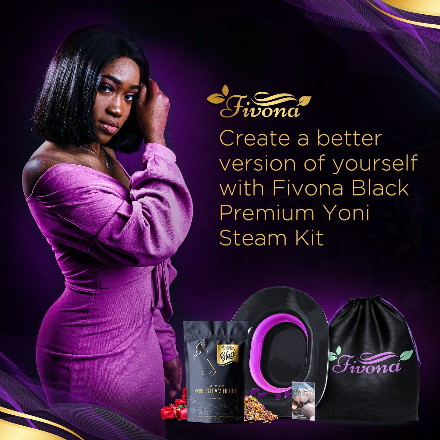 3 in 1 Yoni Steaming Kit | Premium Black Edition