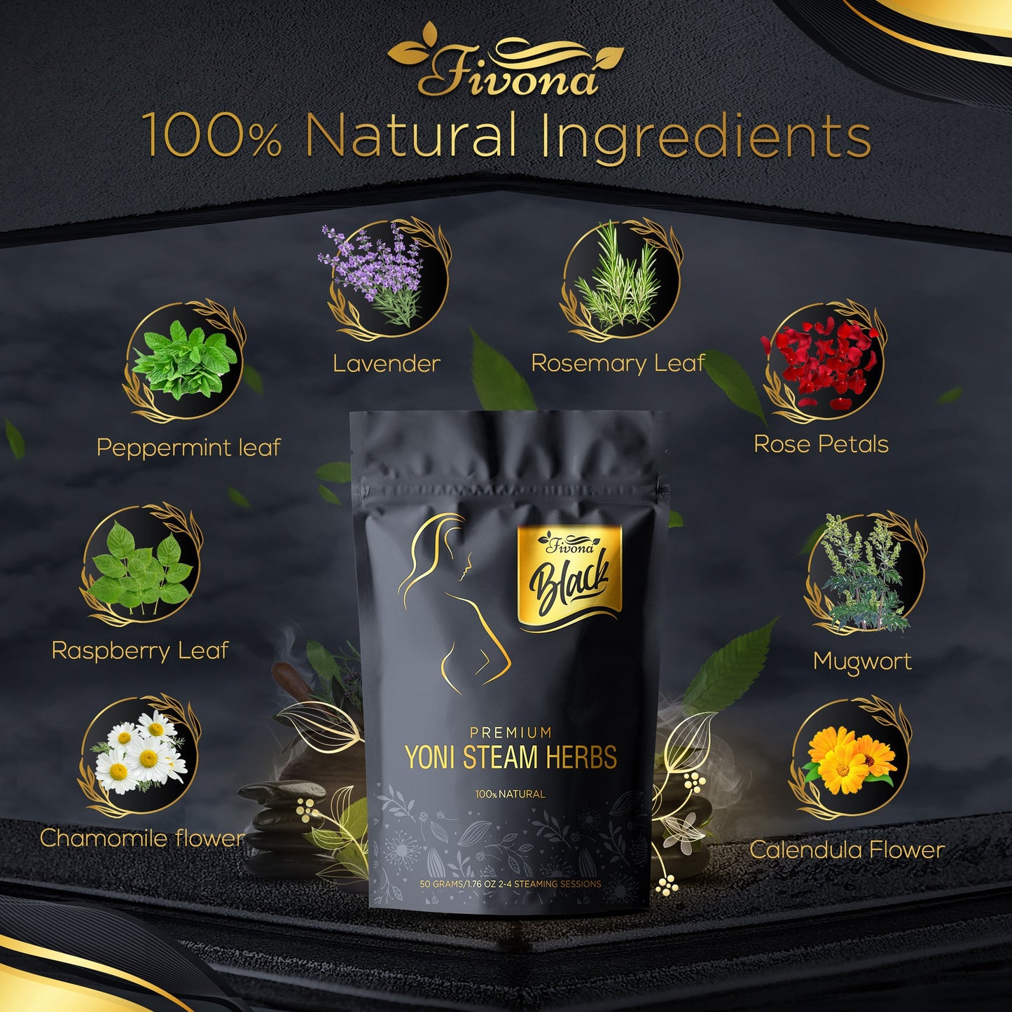 Yoni Steam Herbs | Premium Black | 1.76oz