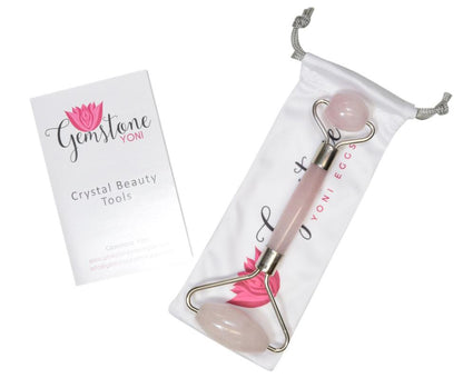 Rose Quartz Facial Roller Double Sided